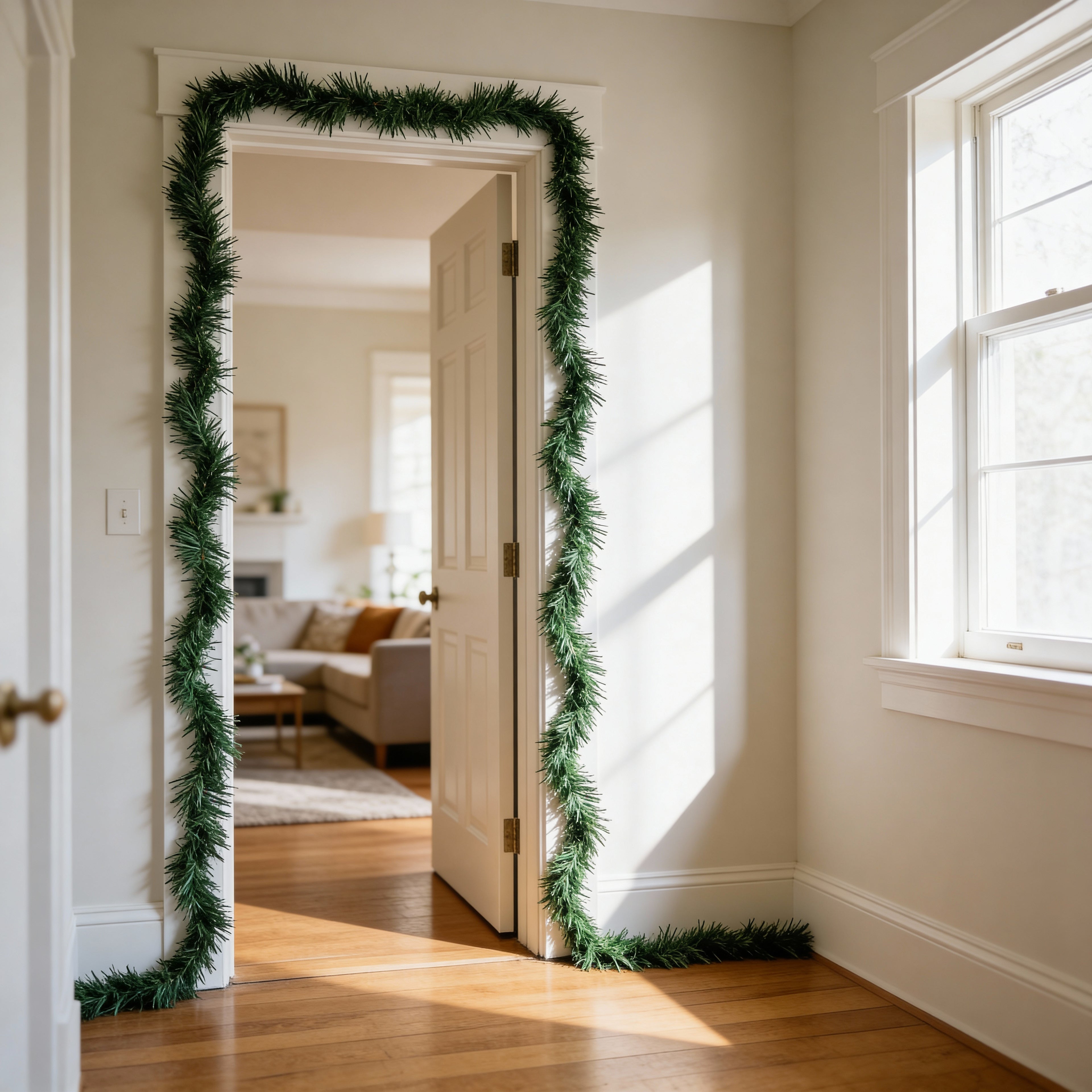 Green Christmas Tinsel Garland