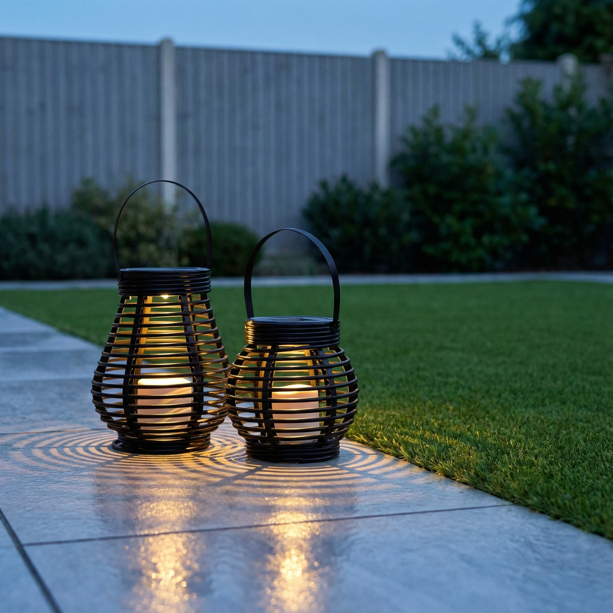 Rattan Solar Garden Lantern