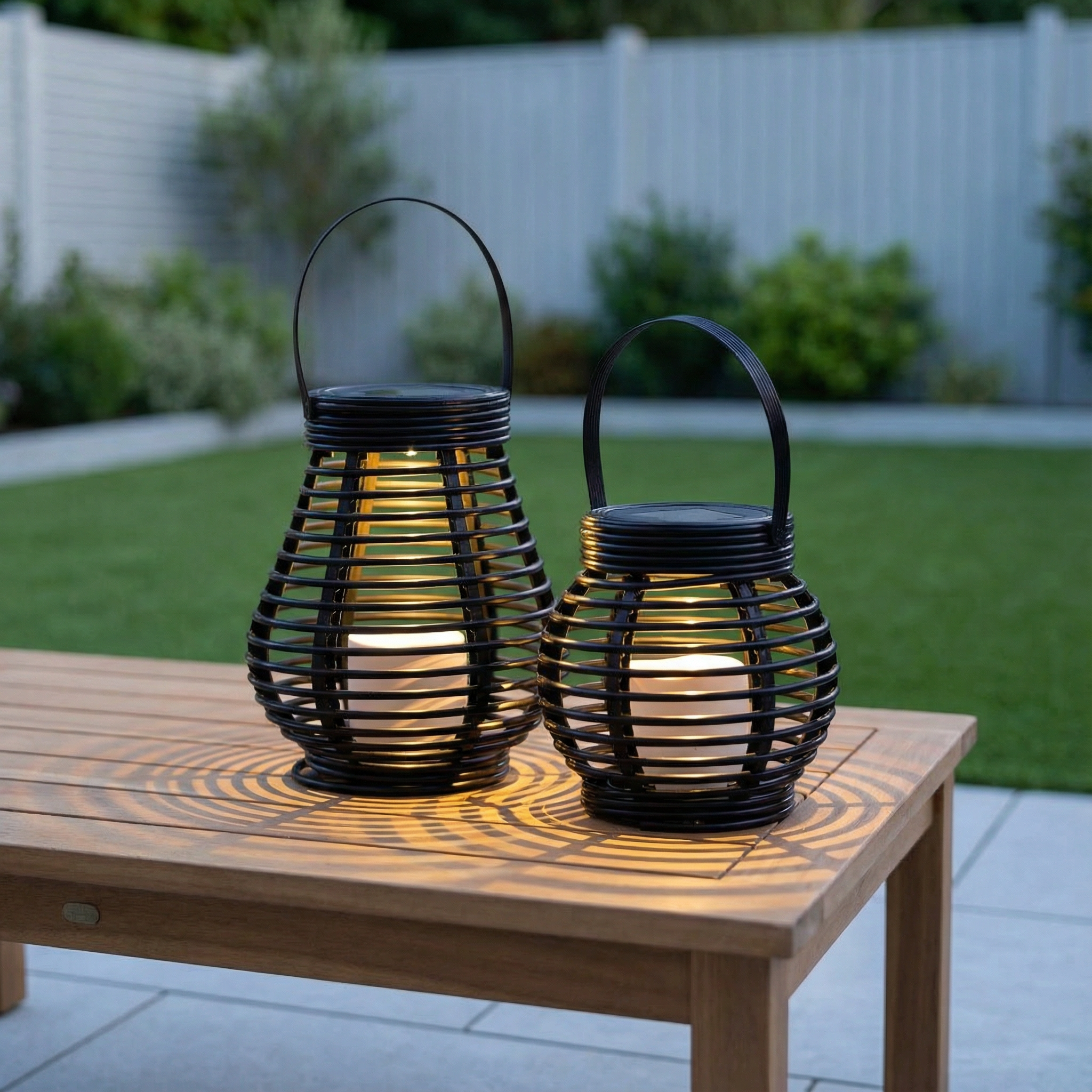 Rattan Solar Garden Lantern