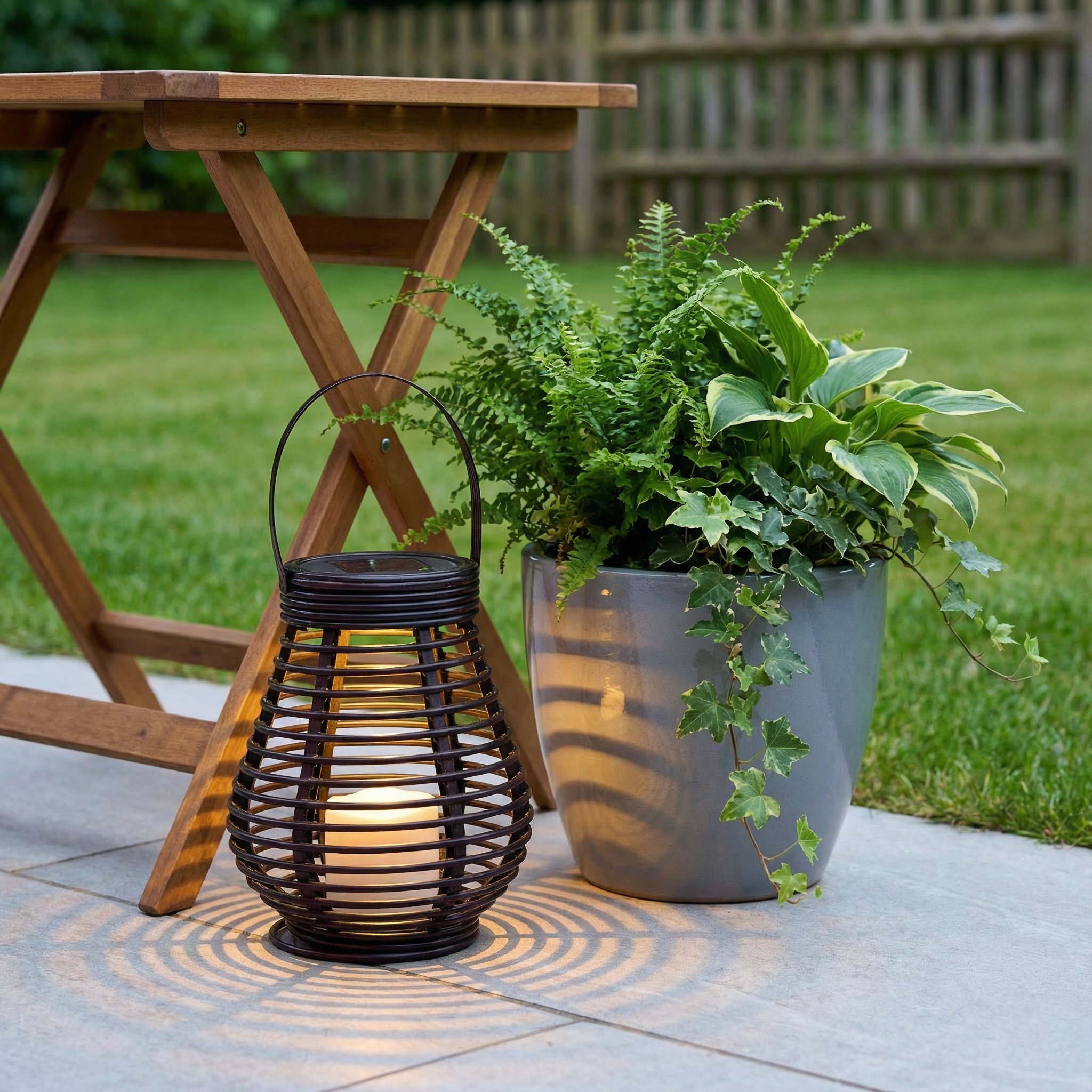Rattan Solar Garden Lantern