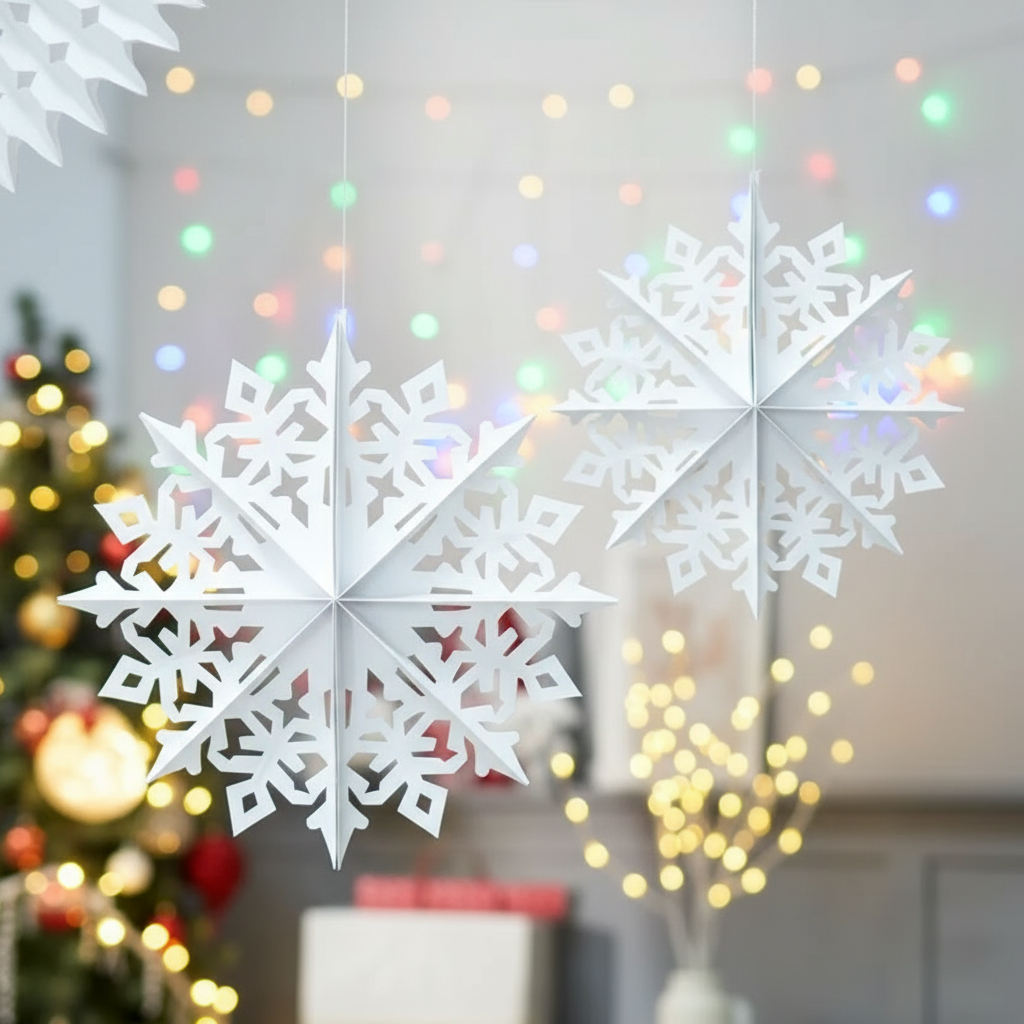 Elegant Paper Snowflake Decorations