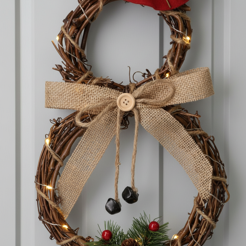 Snowman LED Christmas Wreath