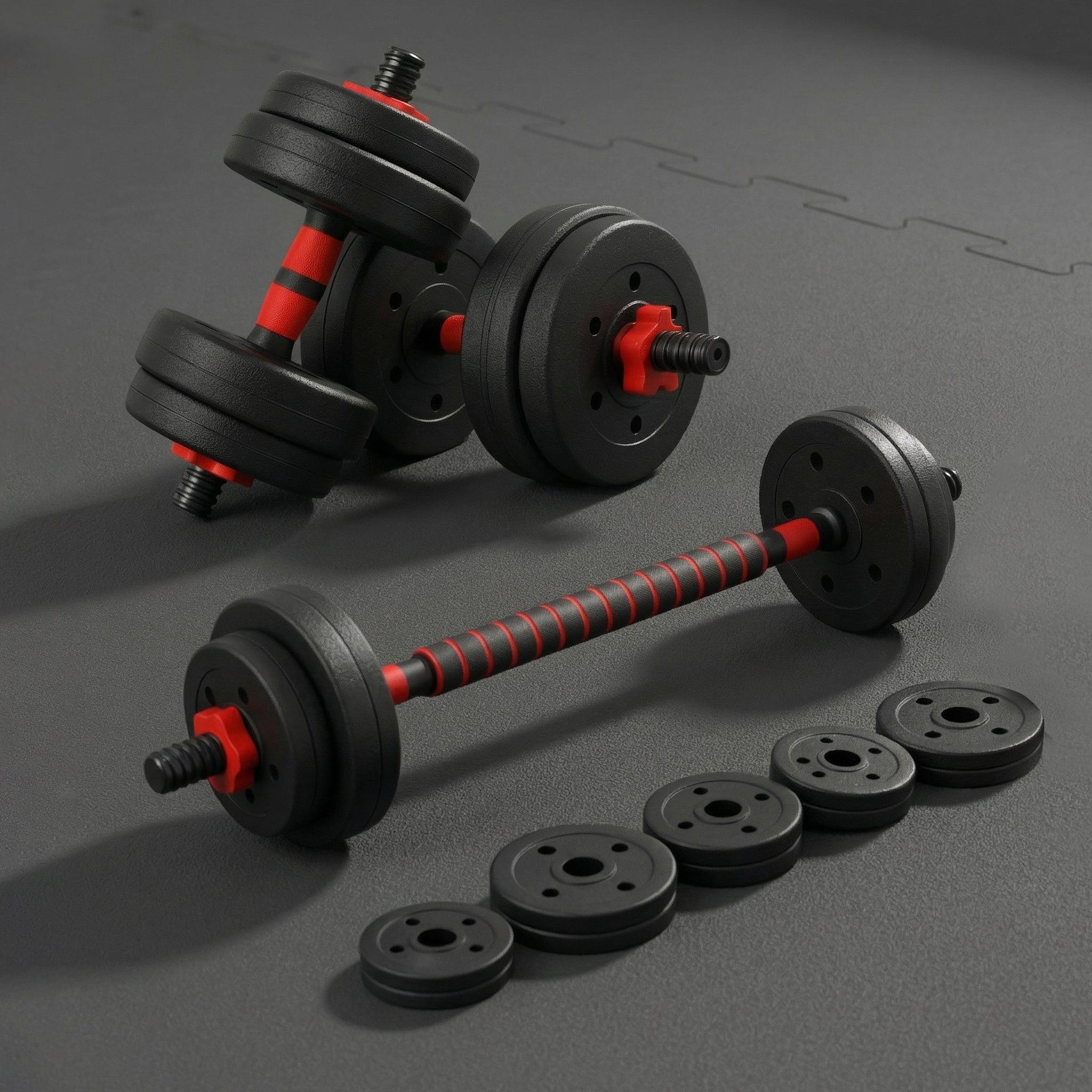 Adjustable Dumbbell & Barbell Set