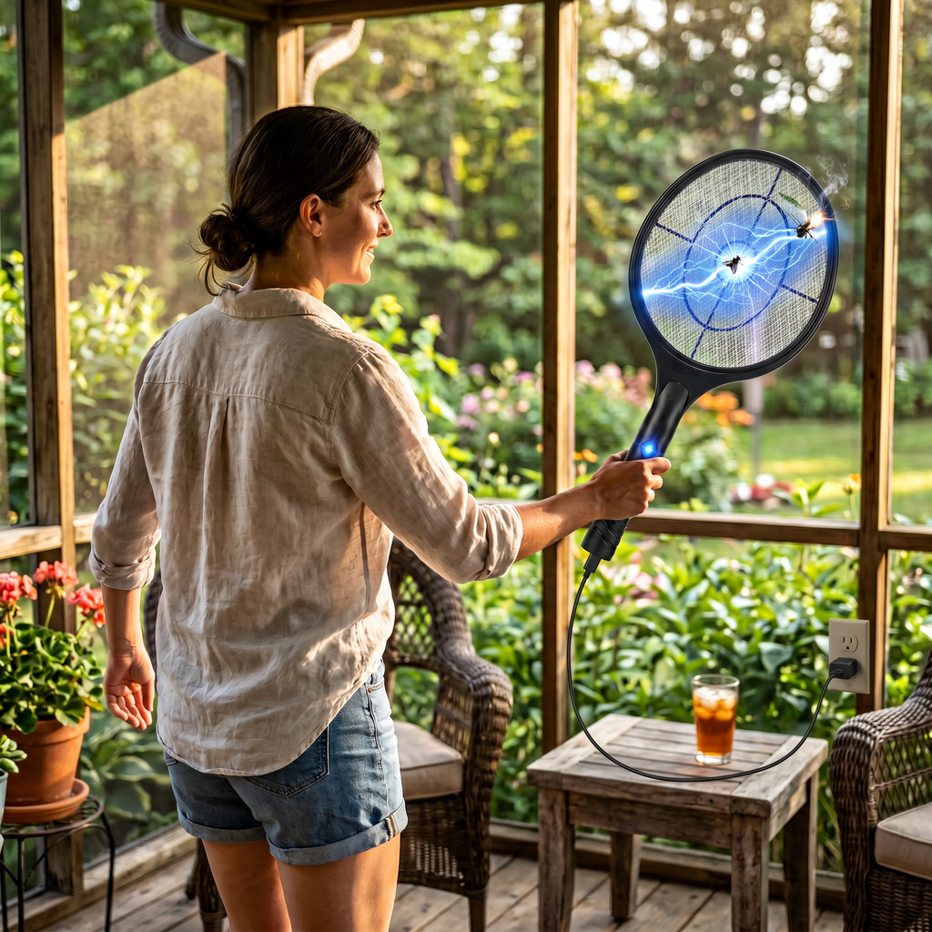 Rechargeable Electric Fly Zapper Racket