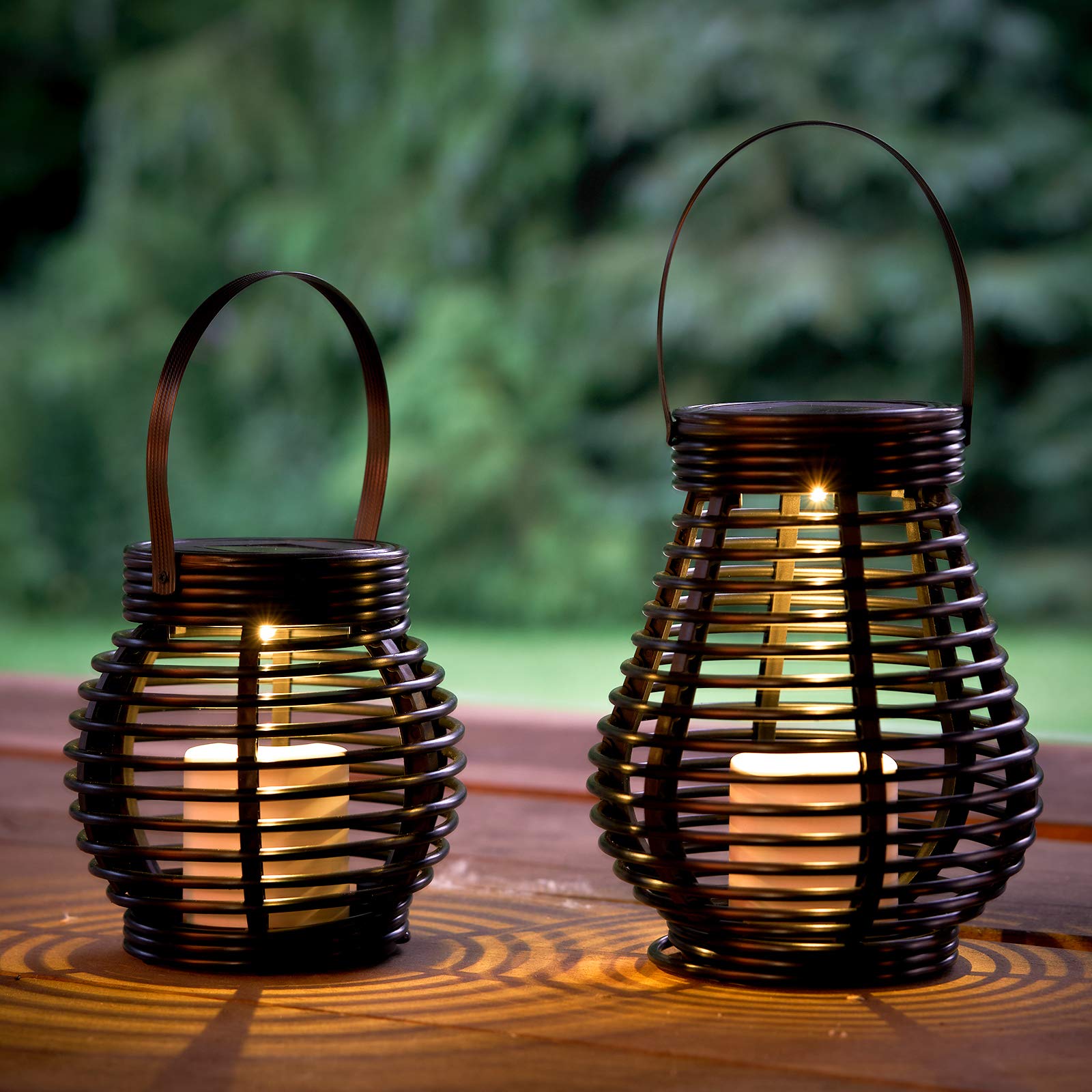 Rattan Solar Garden Lantern