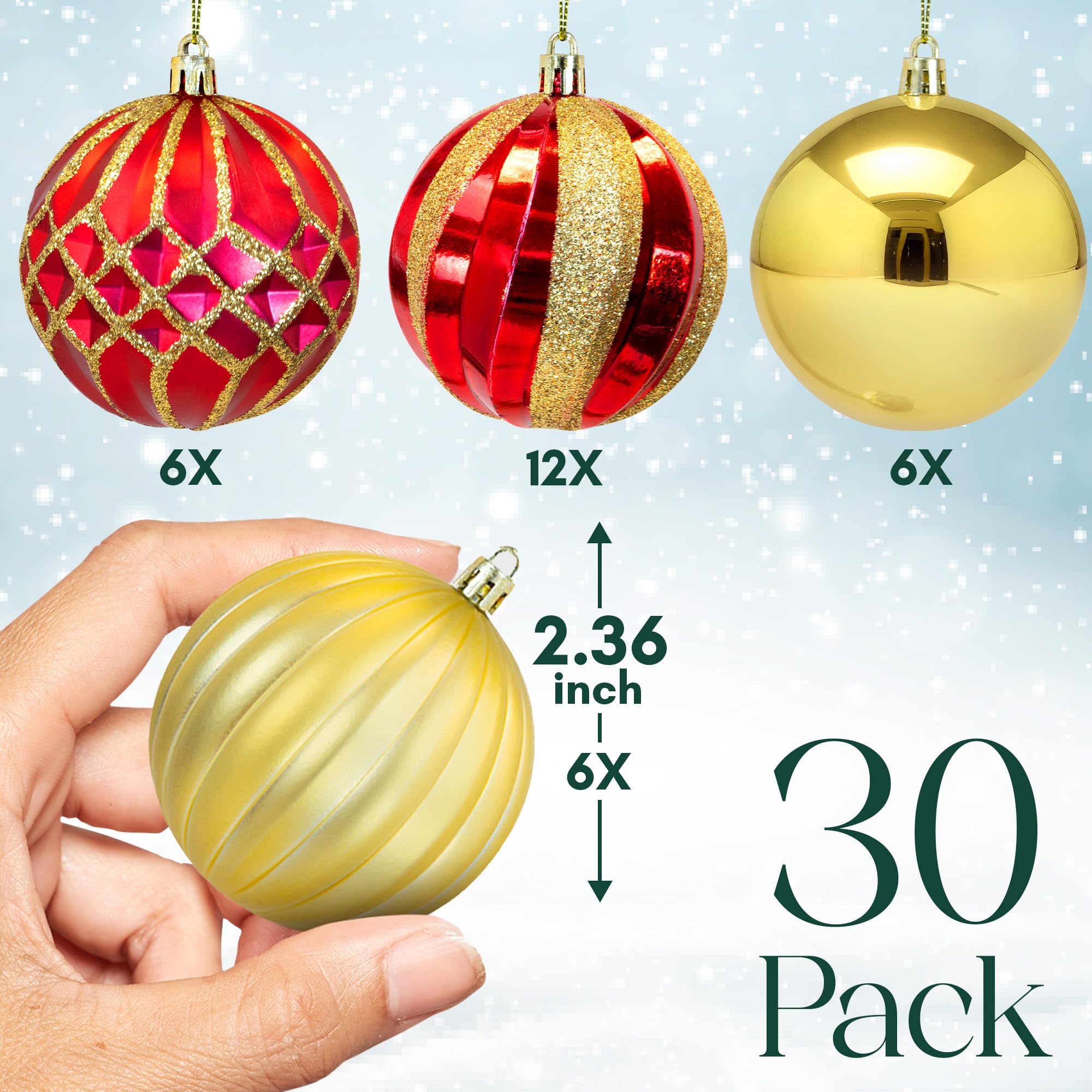 Shatterproof Christmas Baubles Set