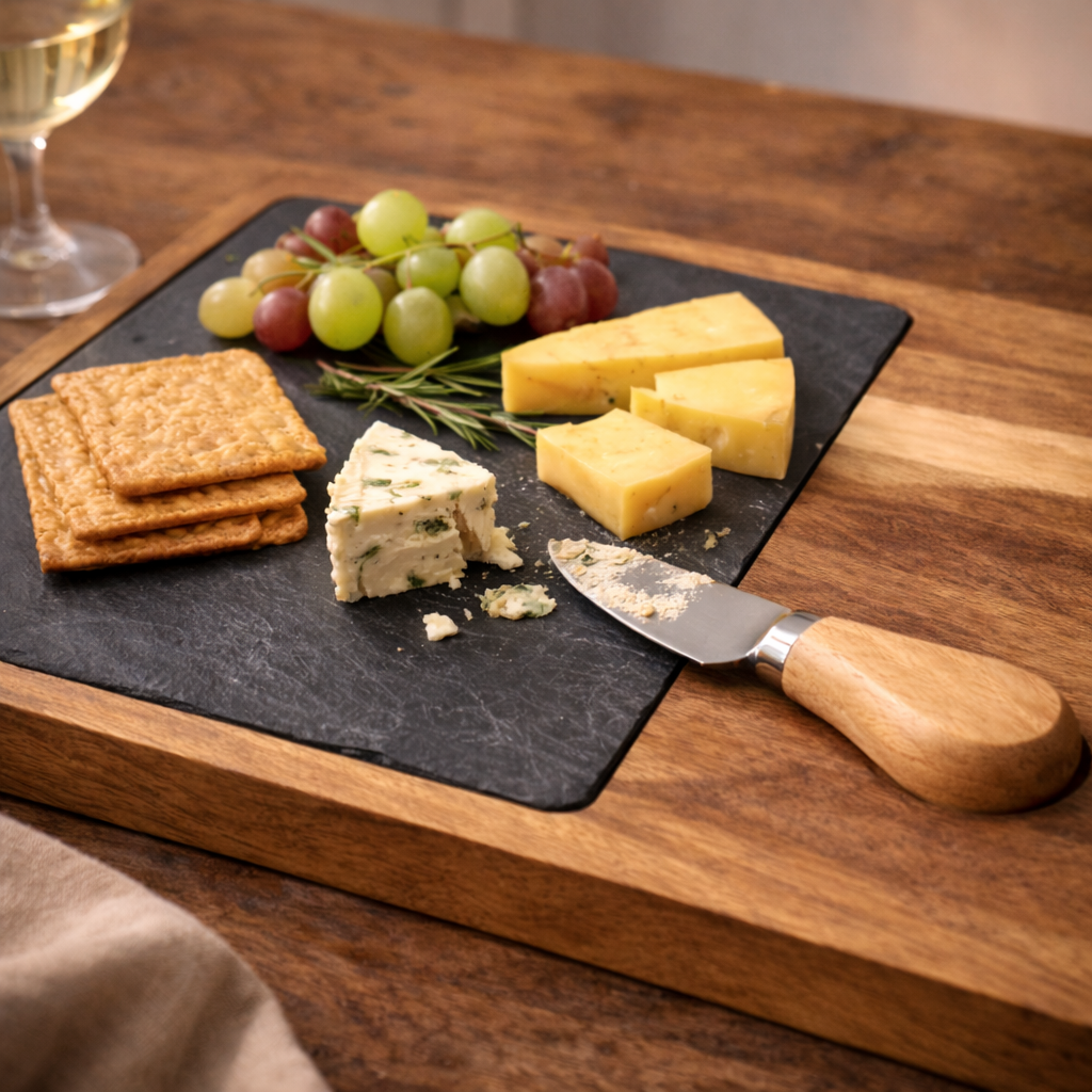 Acacia Wood Cheese Board Set