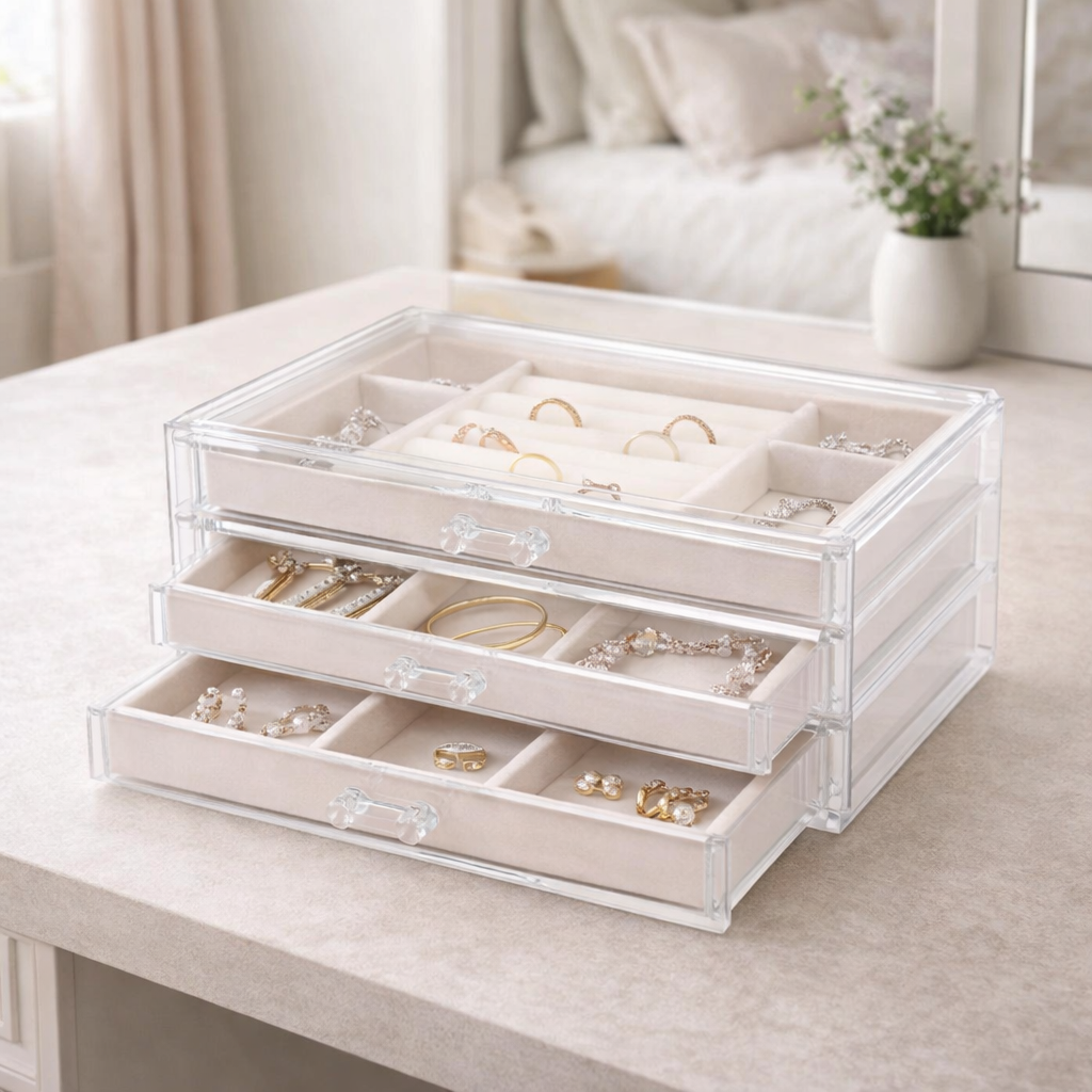 Acrylic Jewellery Organiser-Home & Living-Sasha Morel-Grey-DREIBACH