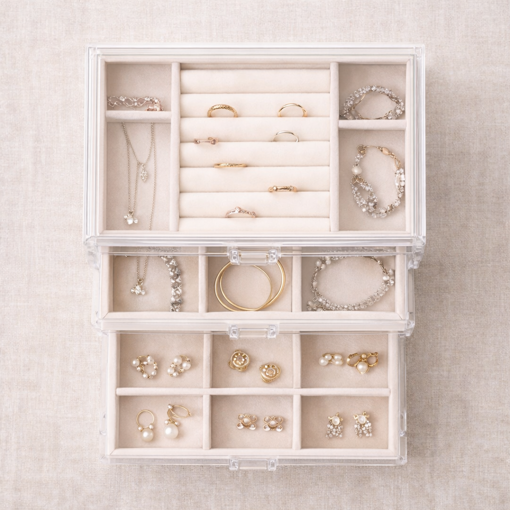 Acrylic Jewellery Organiser-Home & Living-Sasha Morel-Grey-DREIBACH