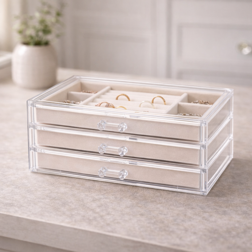 Acrylic Jewellery Organiser-Home & Living-Sasha Morel-Grey-DREIBACH