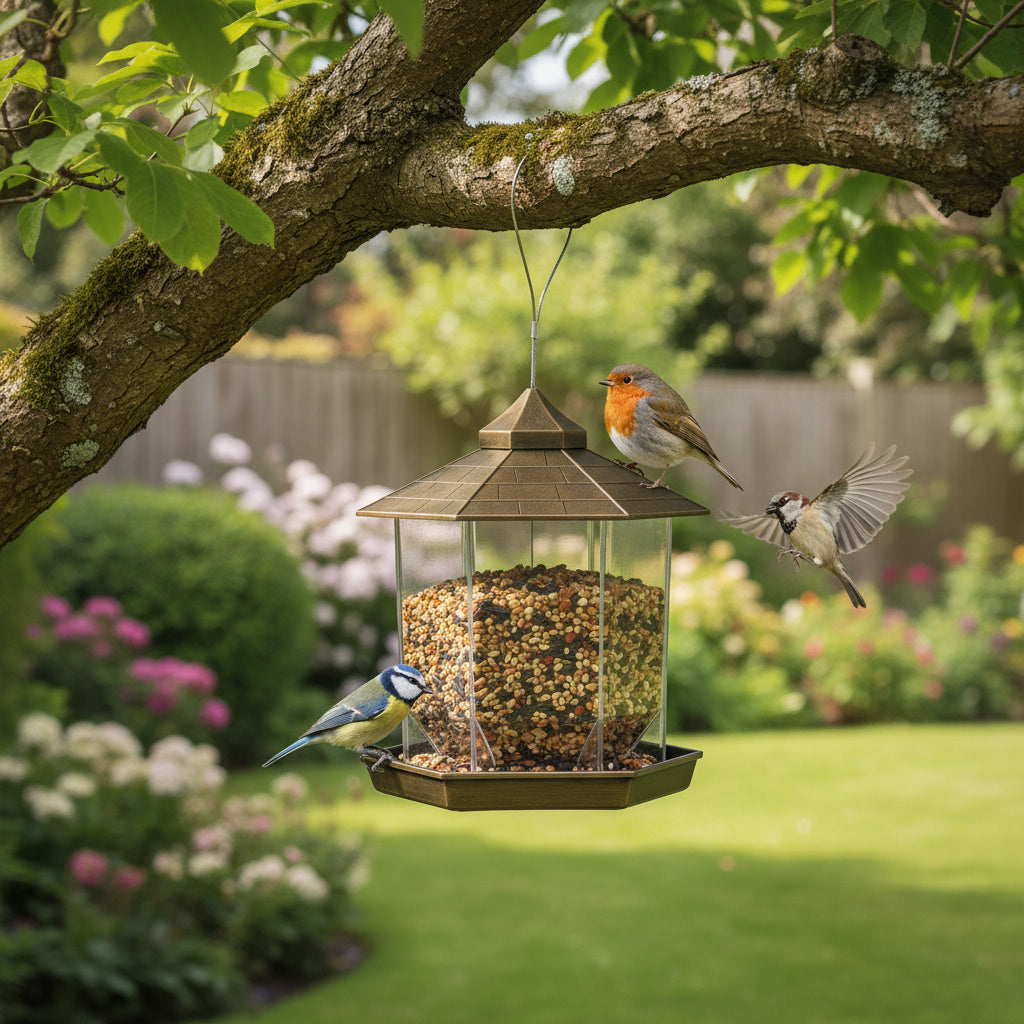 All-Weather Hanging Bird Feeder-Garden & Outdoor-GloBrite-Bronze-DREIBACH