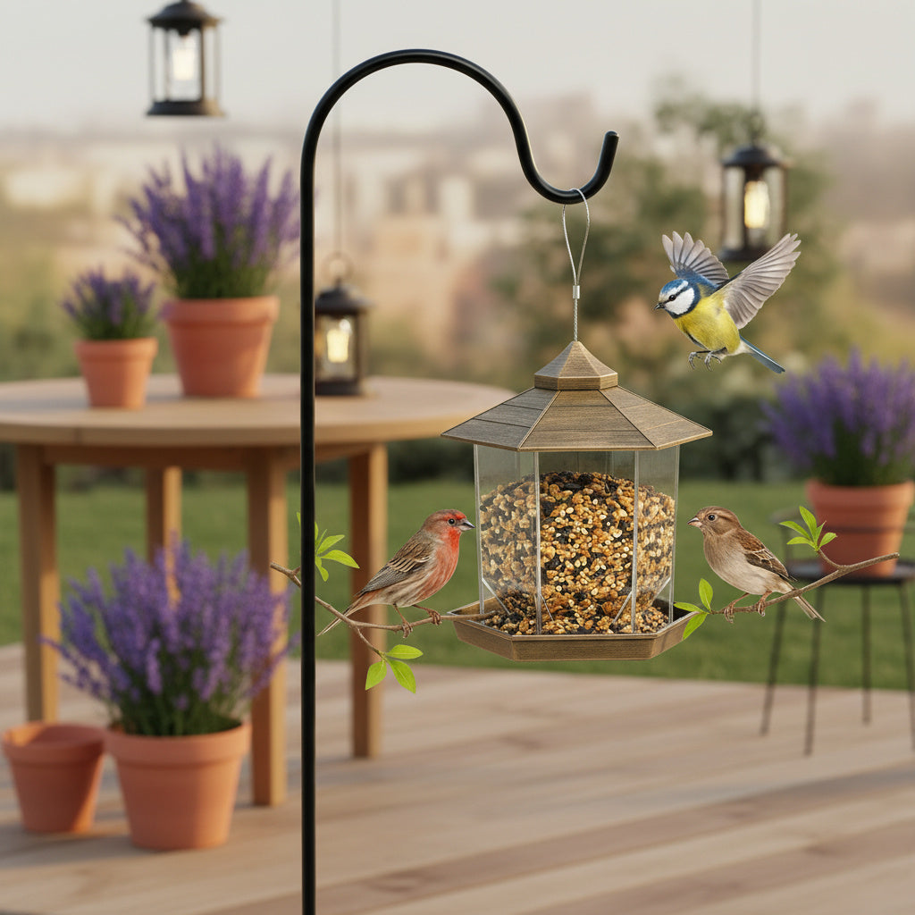 All-Weather Hanging Bird Feeder-Garden & Outdoor-GloBrite-Bronze-DREIBACH