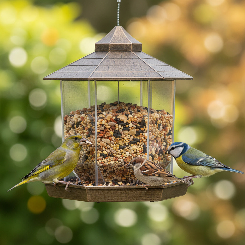 All-Weather Hanging Bird Feeder-Garden & Outdoor-GloBrite-Bronze-DREIBACH