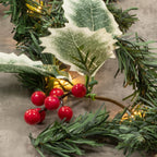 Pre-Lit Berry Christmas Garland