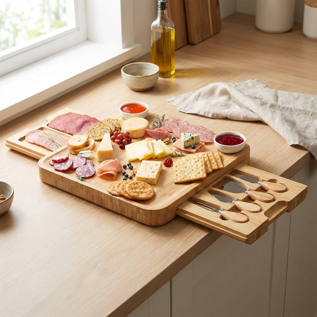 Bamboo Charcuterie Board Set