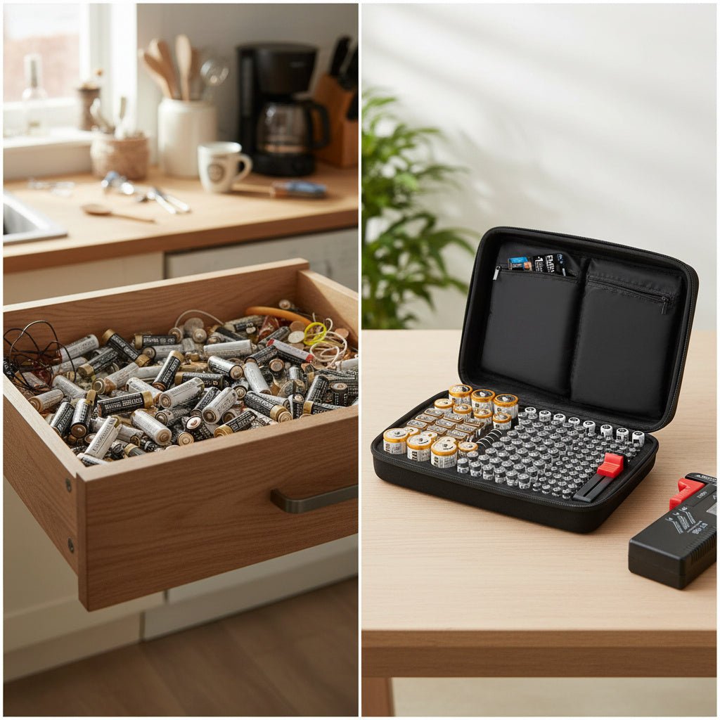 Battery Storage Box with Tester-Home & Living-TANNESS-DREIBACH