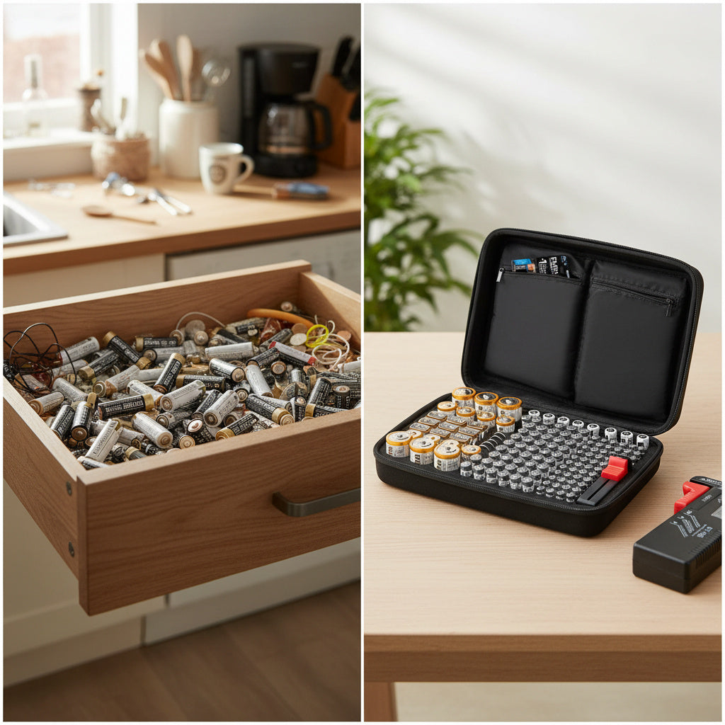 Battery Storage Box with Tester-Home & Living-TANNESS-DREIBACH