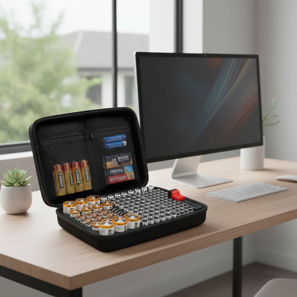 Battery Storage Box with Tester-Home & Living-TANNESS-DREIBACH