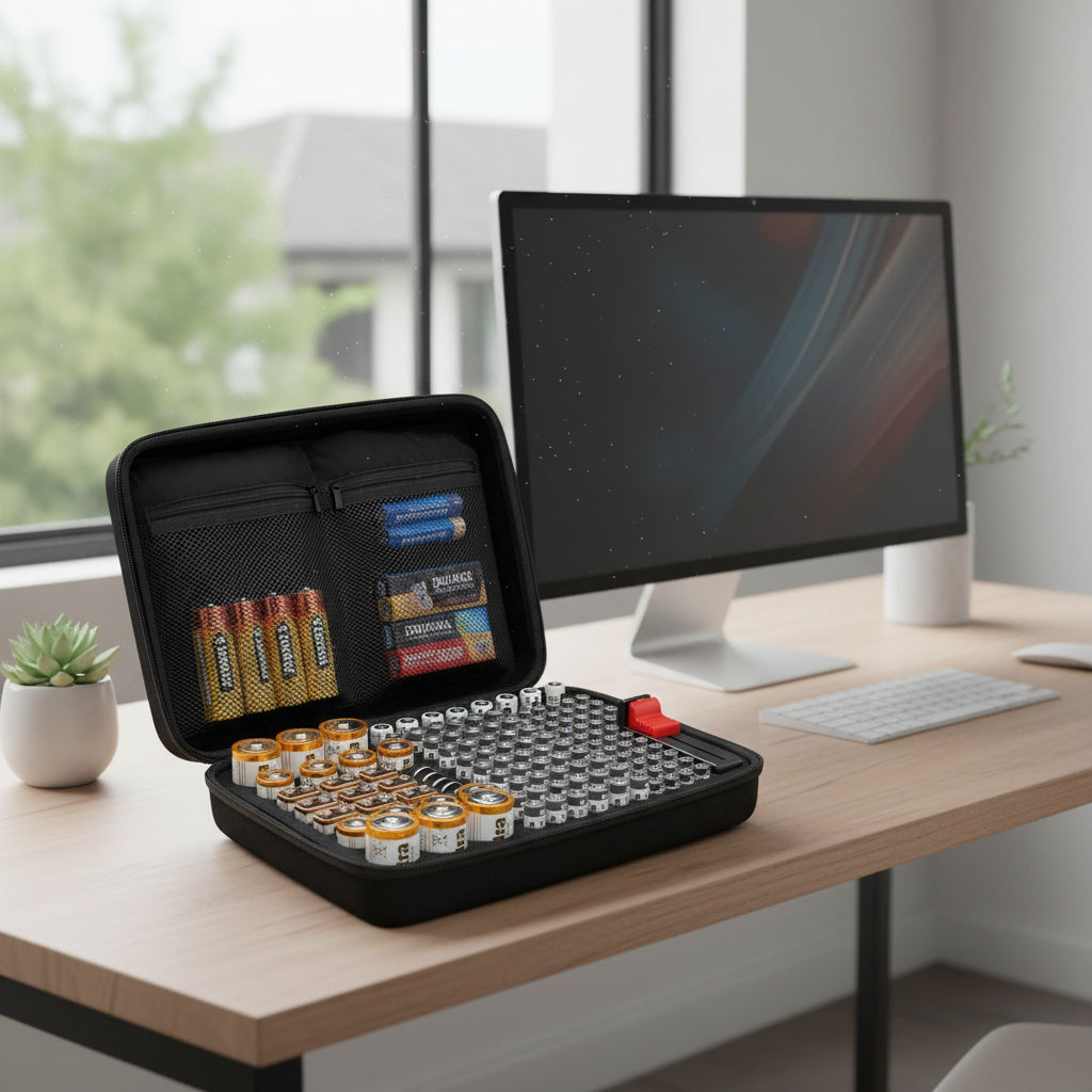Battery Storage Box with Tester-Home & Living-TANNESS-DREIBACH