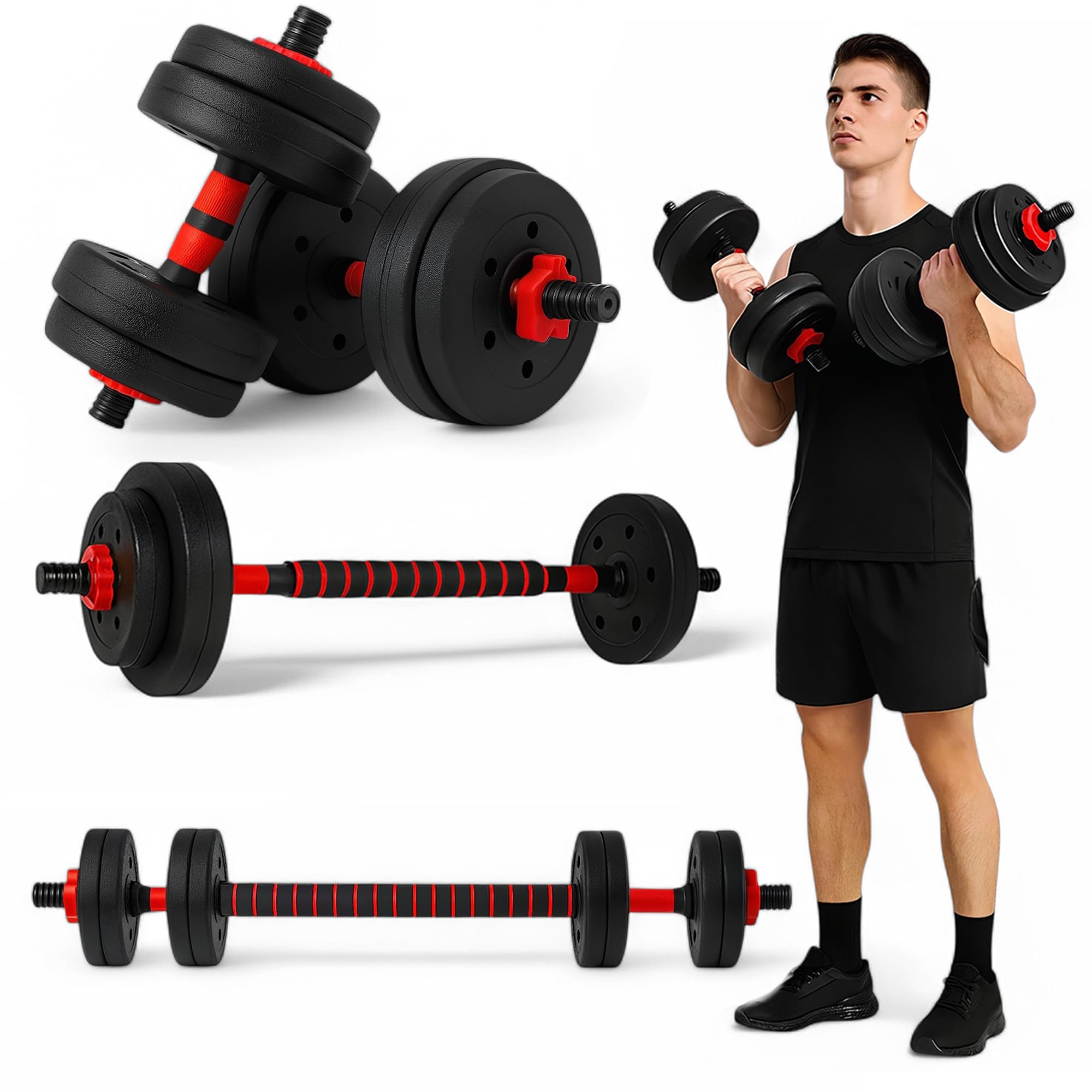Adjustable Dumbbell & Barbell Set