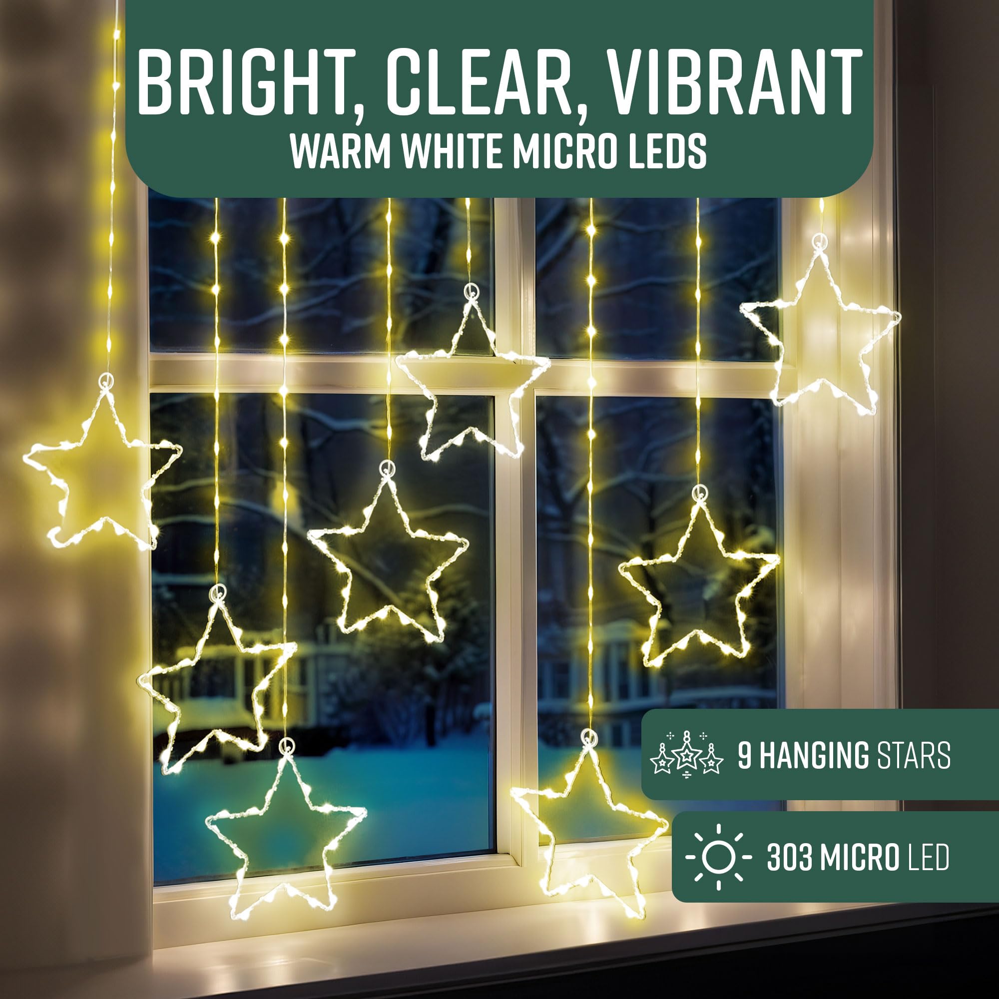 Star LED Curtain Window Lights
