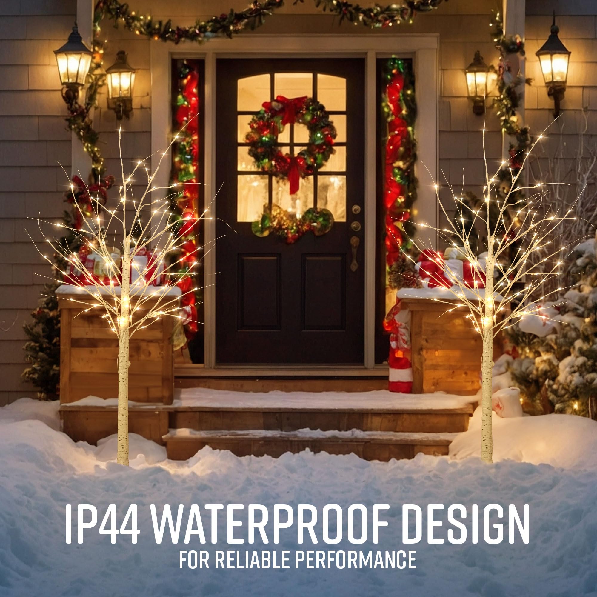 6ft Pre-Lit White Birch Tree