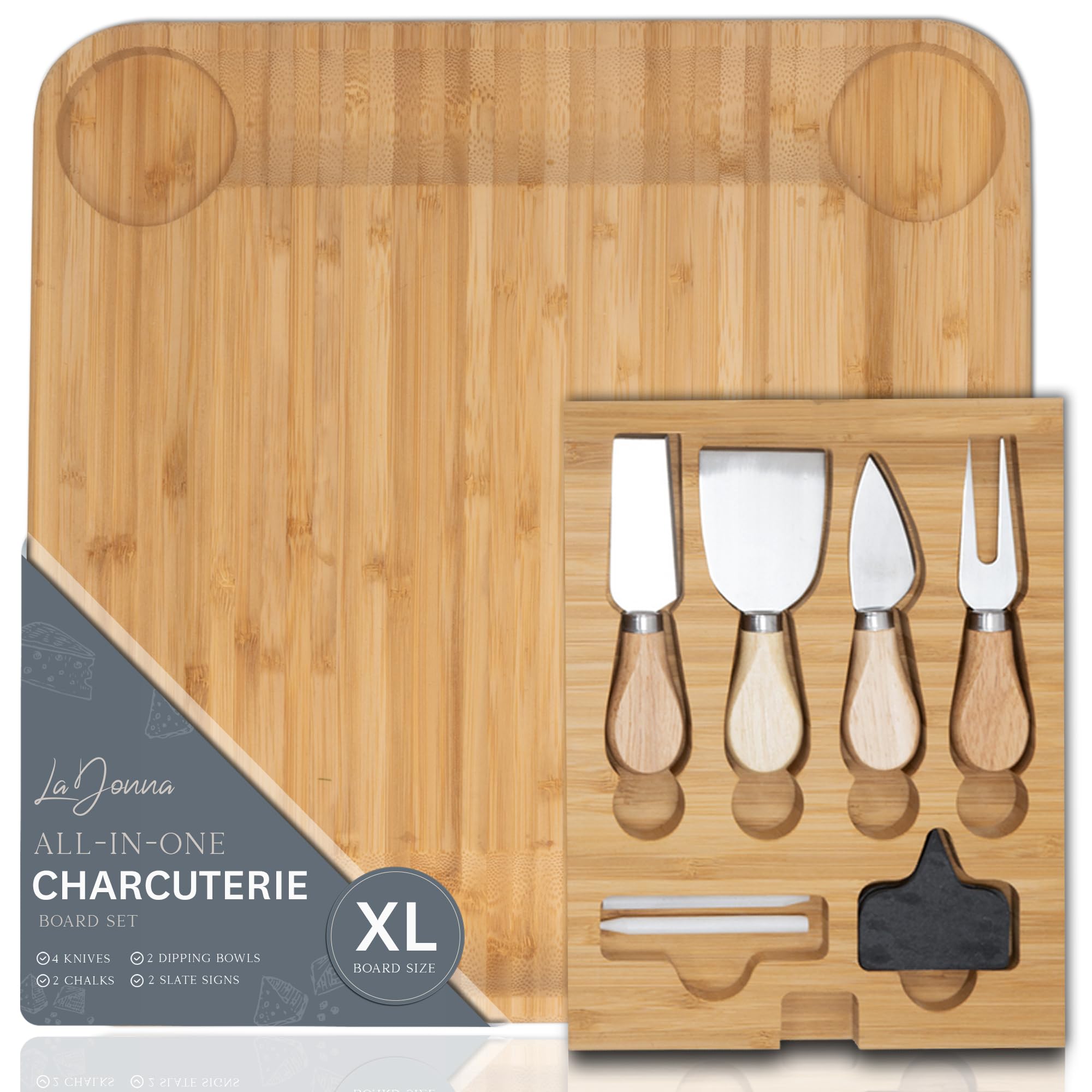 Bamboo Charcuterie Board Set