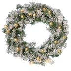 LED Snow-Dusted Christmas Wreath