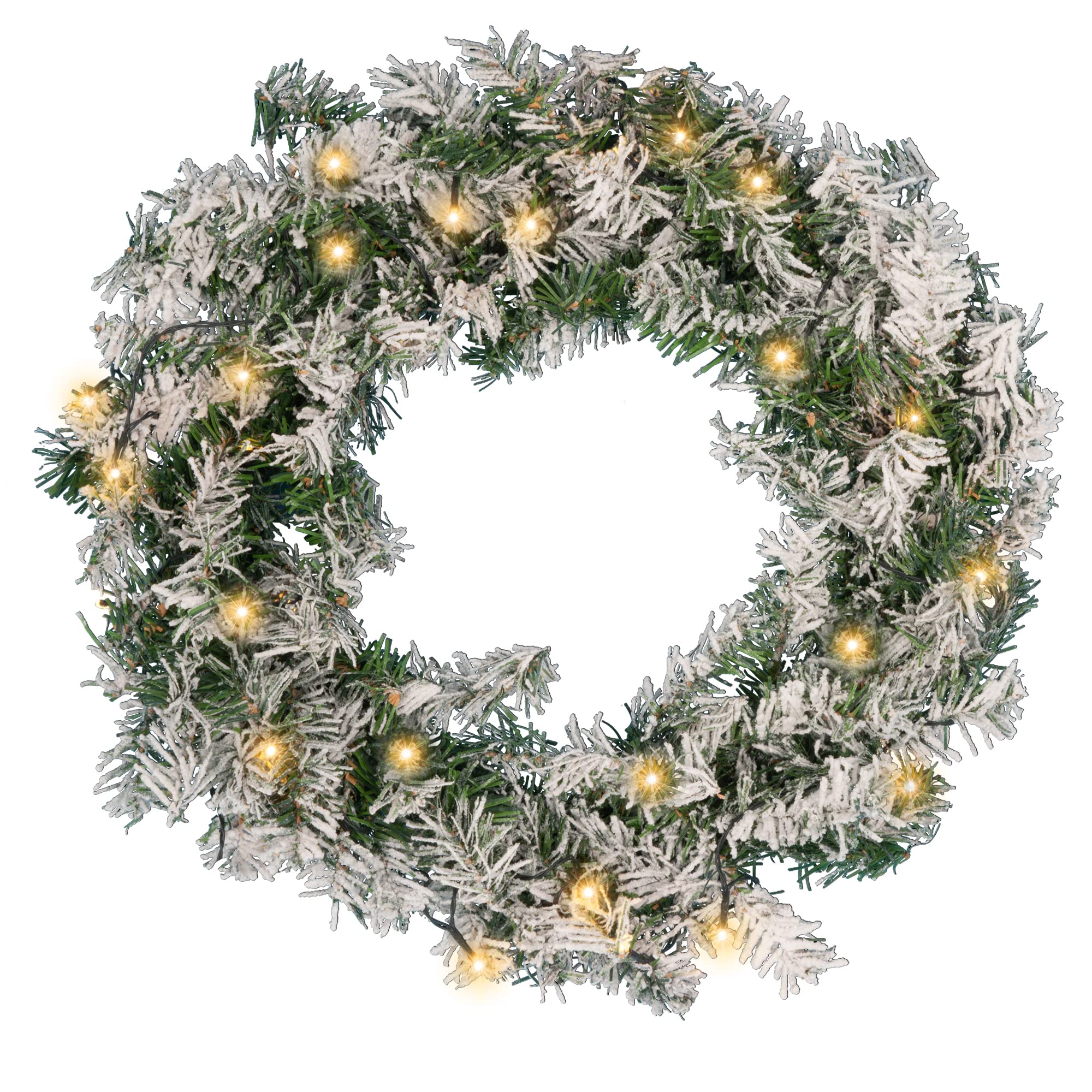 LED Snow-Dusted Christmas Wreath