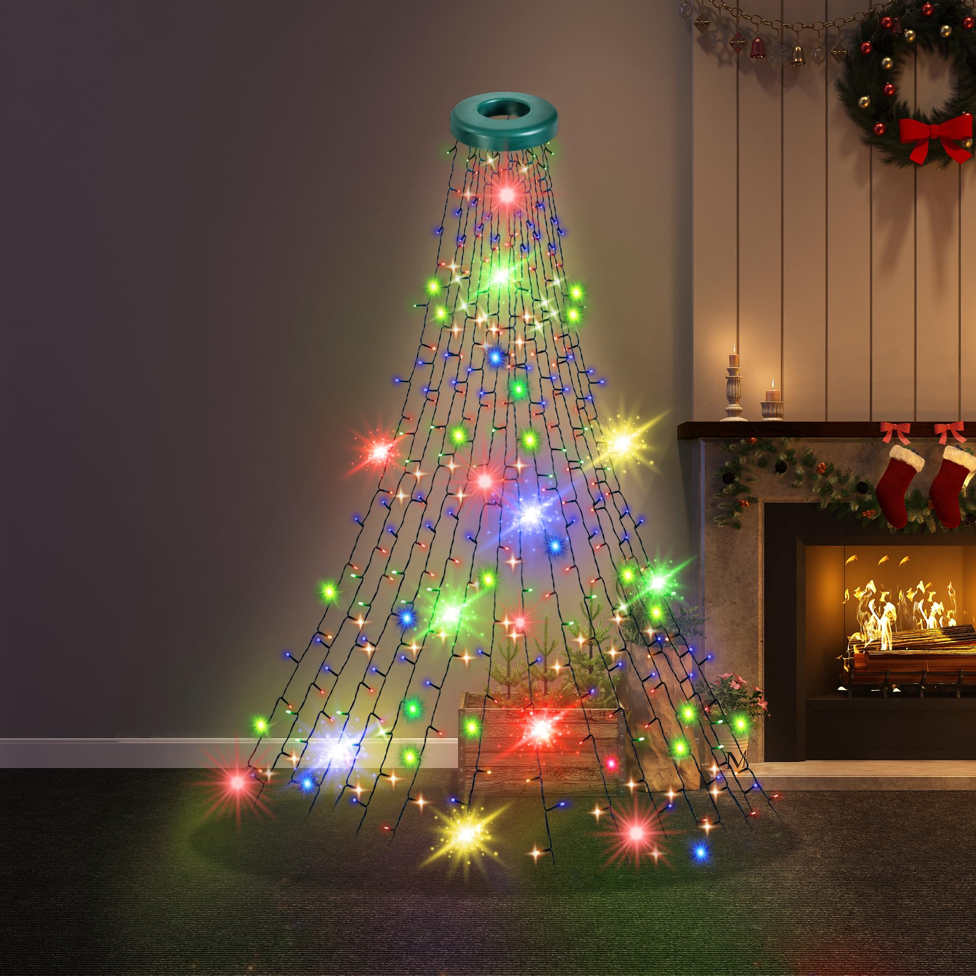 Cascading Christmas Tree Lights-Christmas Decor-GloBrite-Multicolor-400 LED-DREIBACH