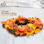Autumn Pumpkin and Berry Wreath