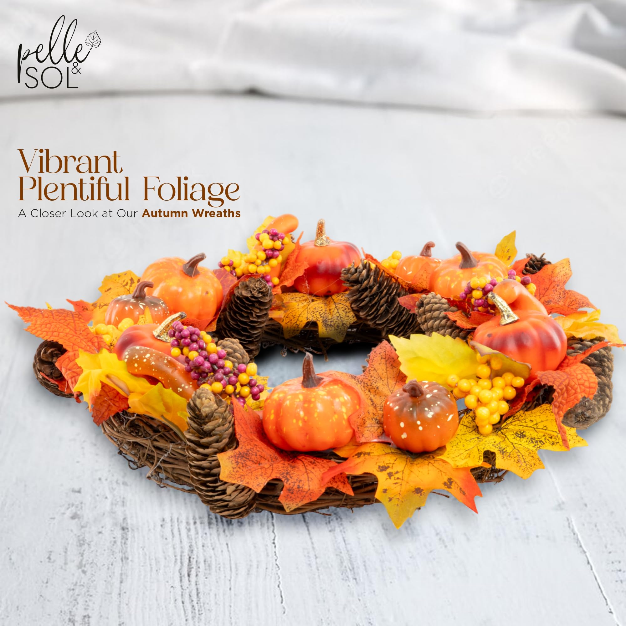 Autumn Pumpkin and Berry Wreath