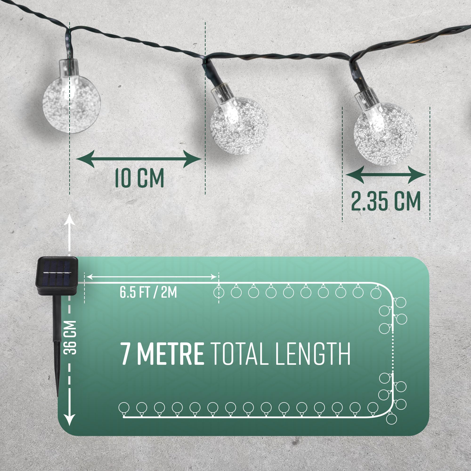 Solar Crystal Ball String Lights