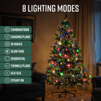 Christmas Tree Lights with Ring - 1.6 m * 16 Lines, 288 LED Xmas Lights, 8 Modes, Memory & Timer, IP44 Waterproof, Indoor & Outdoor Christmas Decorations, 5M Lead Wire (Warm White)-Christmas Decor-GloBrite-5ft - Warm White-DREIBACH