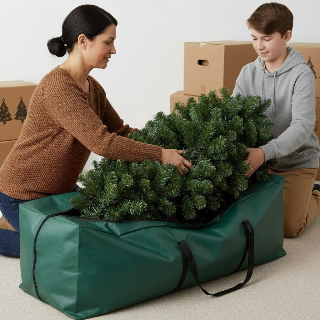 Christmas Tree Storage Bag-Christmas Decor-Pelle & Sol-Red-6/7ft-DREIBACH