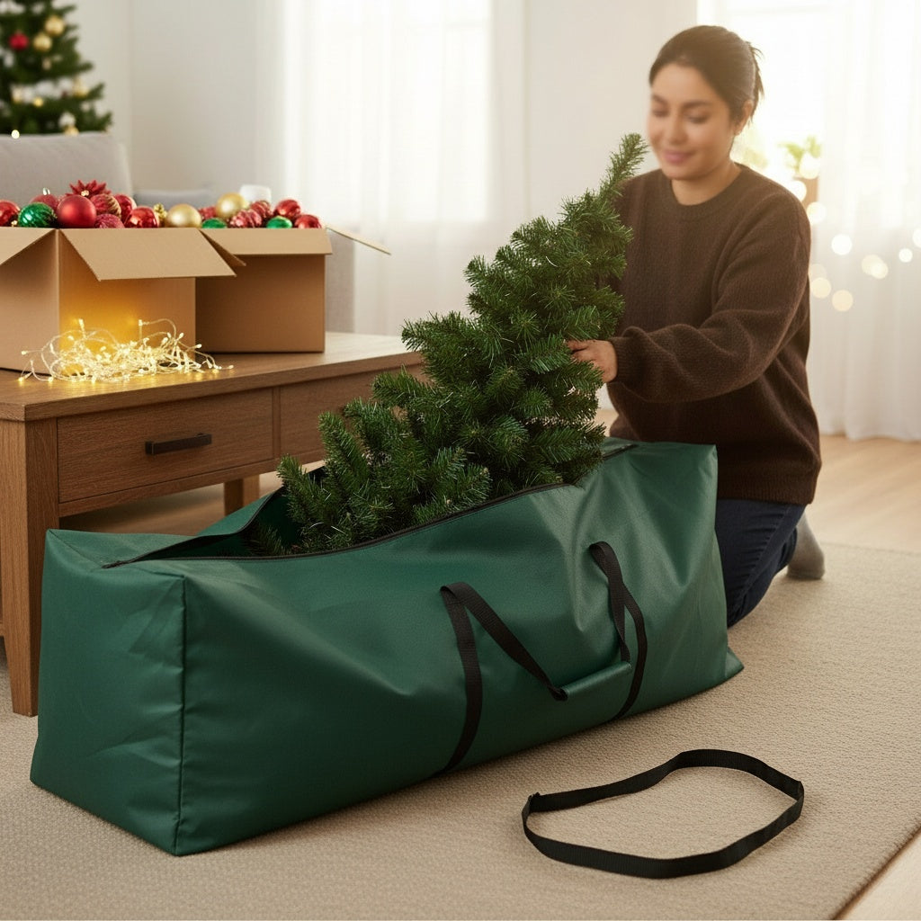 Christmas Tree Storage Bag-Christmas Decor-Pelle & Sol-Red-6/7ft-DREIBACH