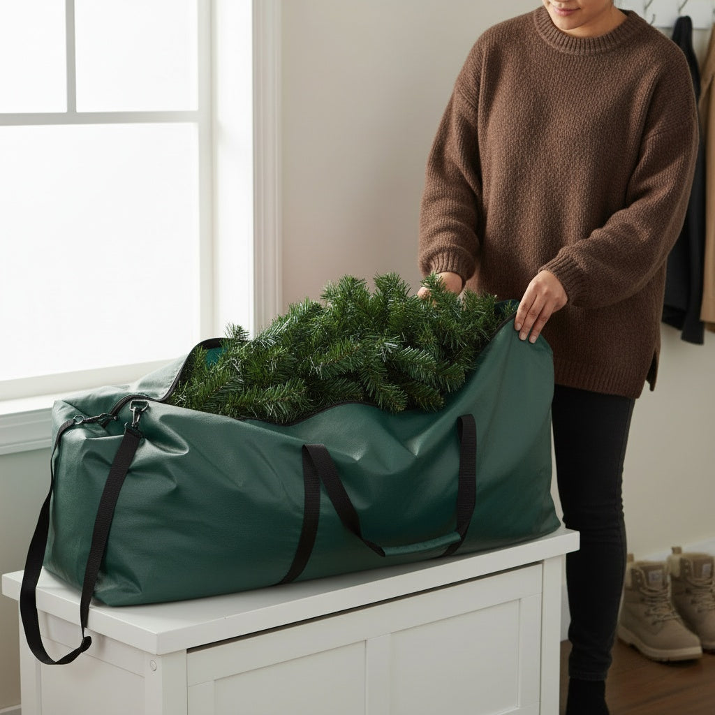 Christmas Tree Storage Bag-Christmas Decor-Pelle & Sol-Red-6/7ft-DREIBACH