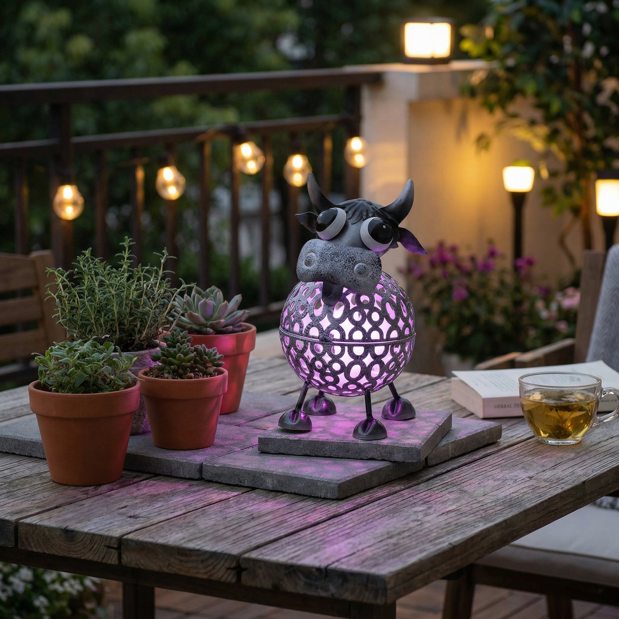 Colour Changing Solar Ornament-Garden & Outdoor-GloBrite-Cow-DREIBACH
