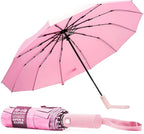 Compact Wind Resistant Umbrella-Garden & Outdoor-TANNESS-Pink-DREIBACH