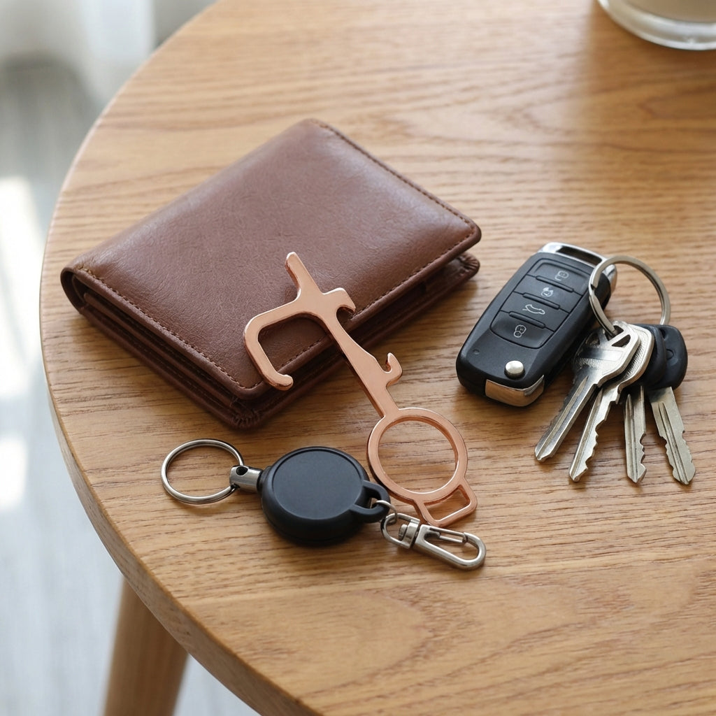 Copper No-Touch Hygiene Key Tool-Home & Living-TANNESS-Gold-DREIBACH