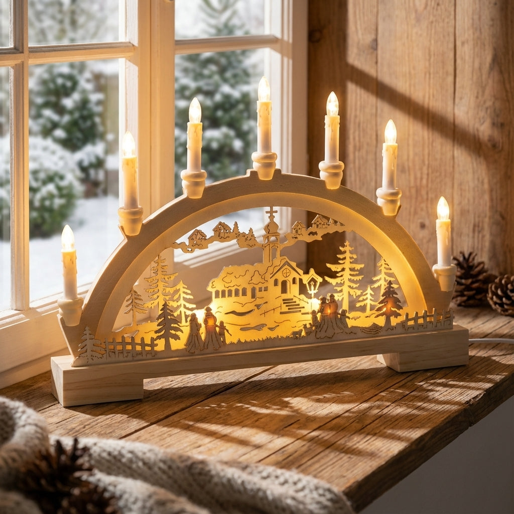 Cosy Village LED Candle Bridge