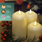 Flameless LED Candle Set with Wreath