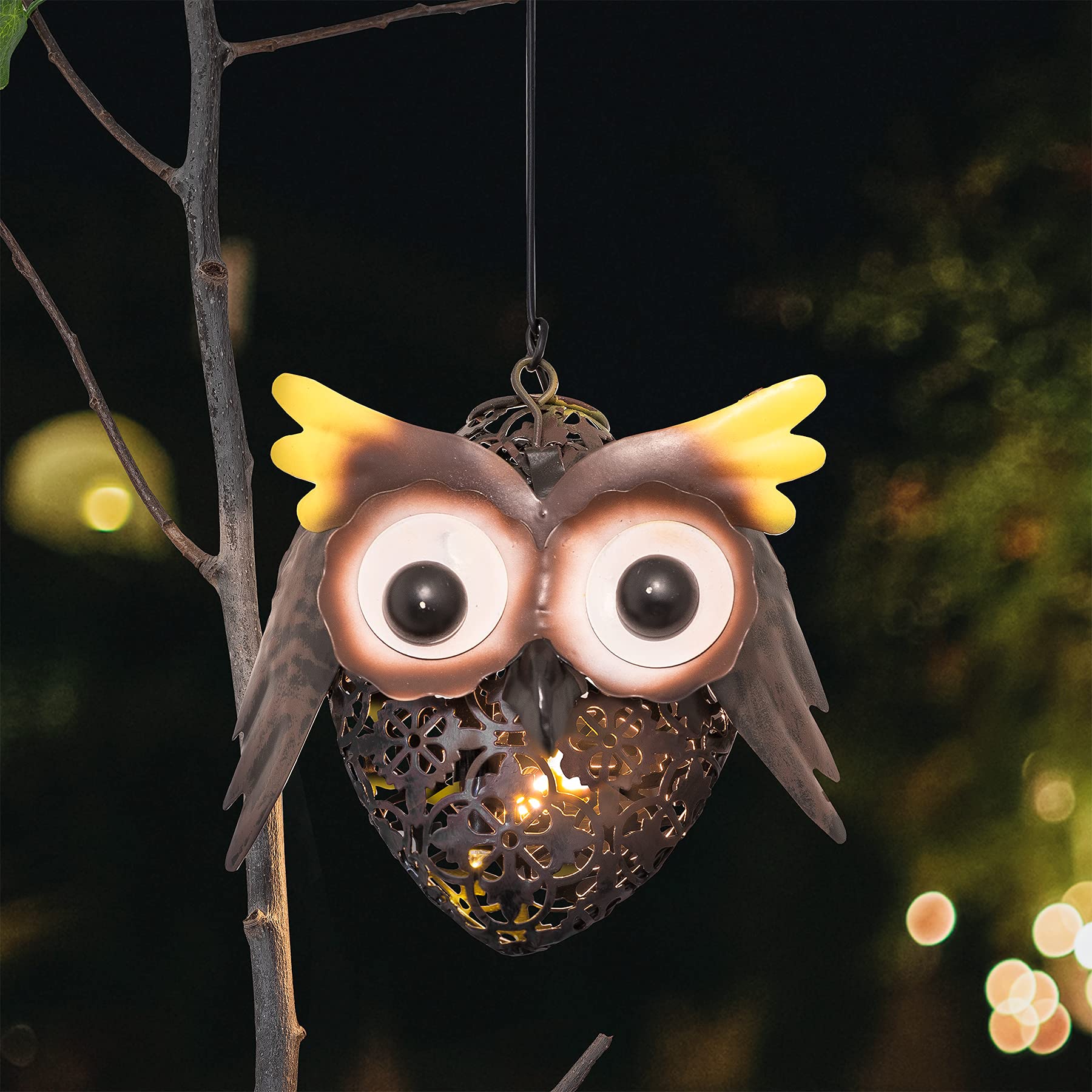 Hanging Solar Owl Light