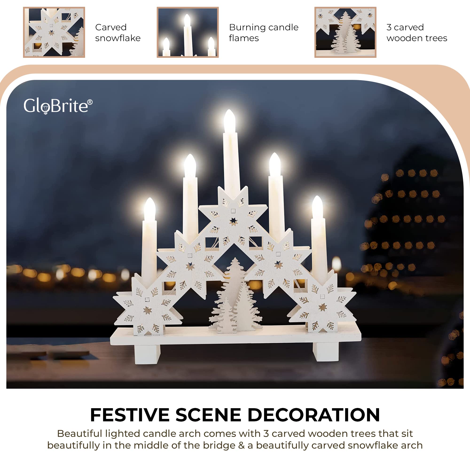 Wooden Christmas Candle Bridge