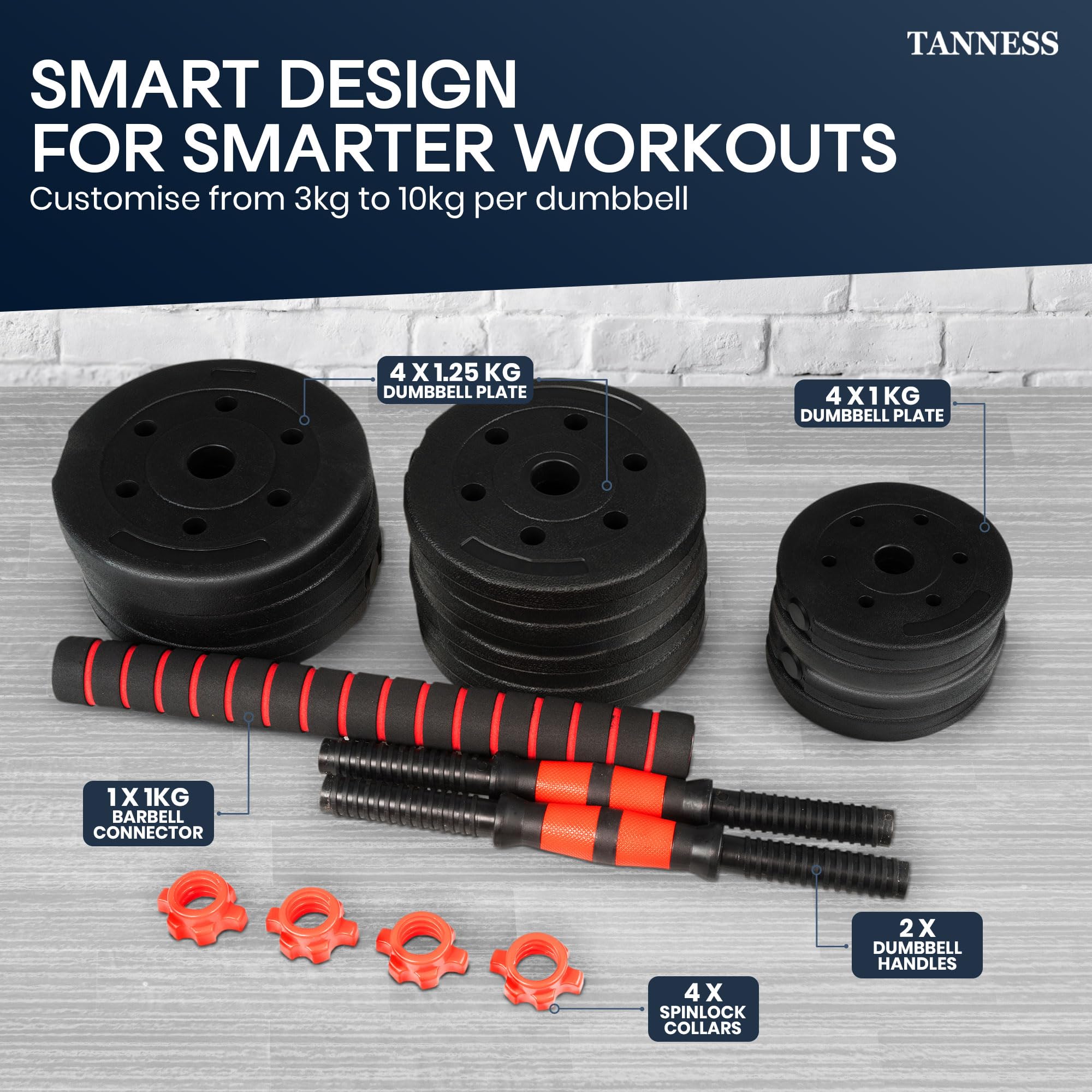 Adjustable Dumbbell & Barbell Set