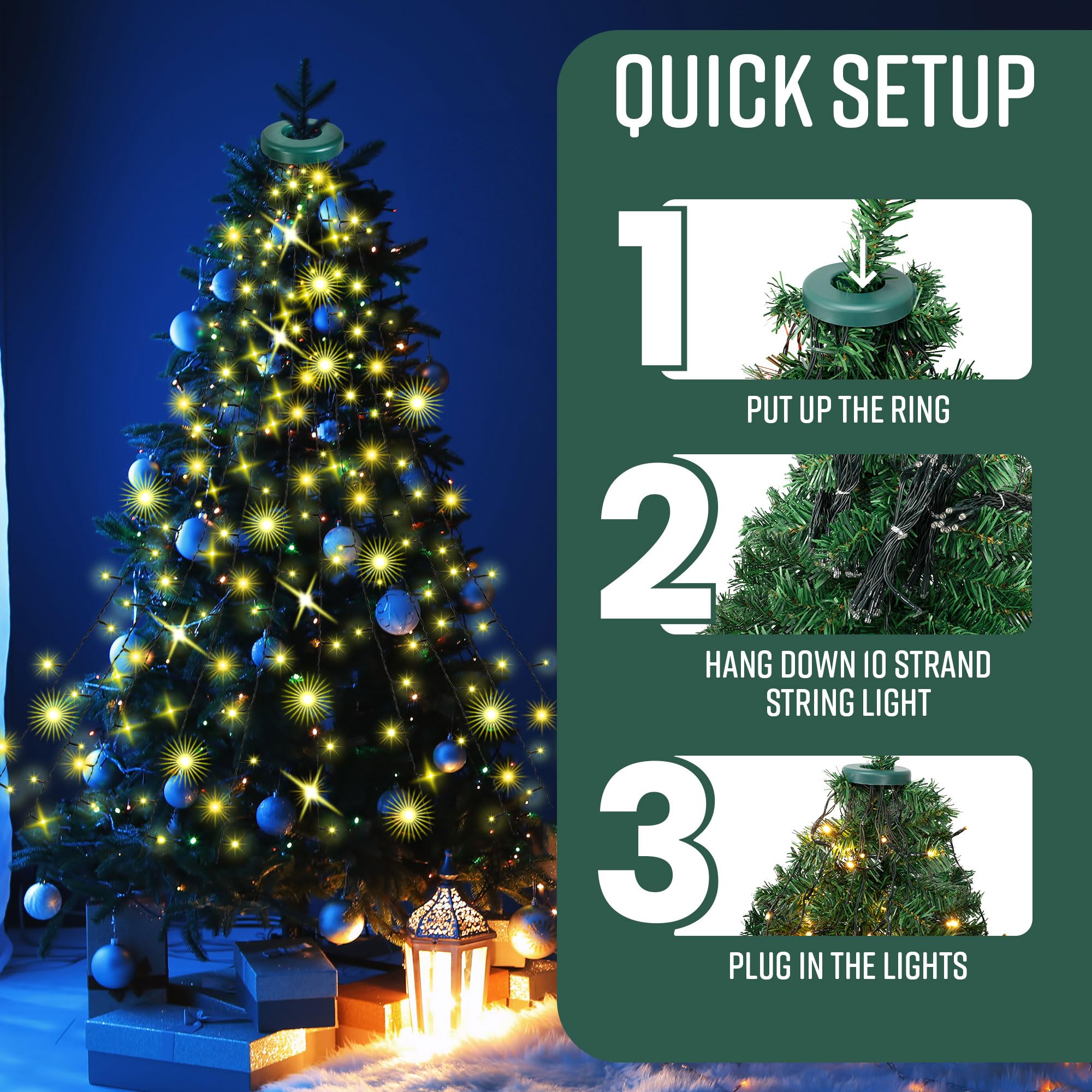 Cascading LED Christmas Tree Lights