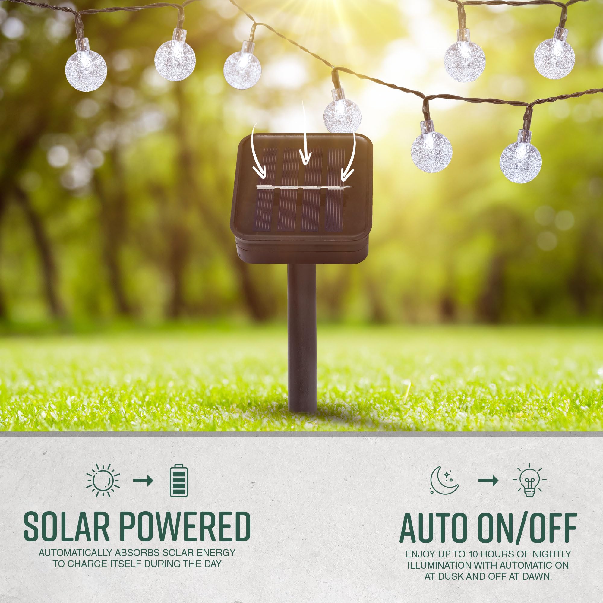 Solar Crystal Ball String Lights
