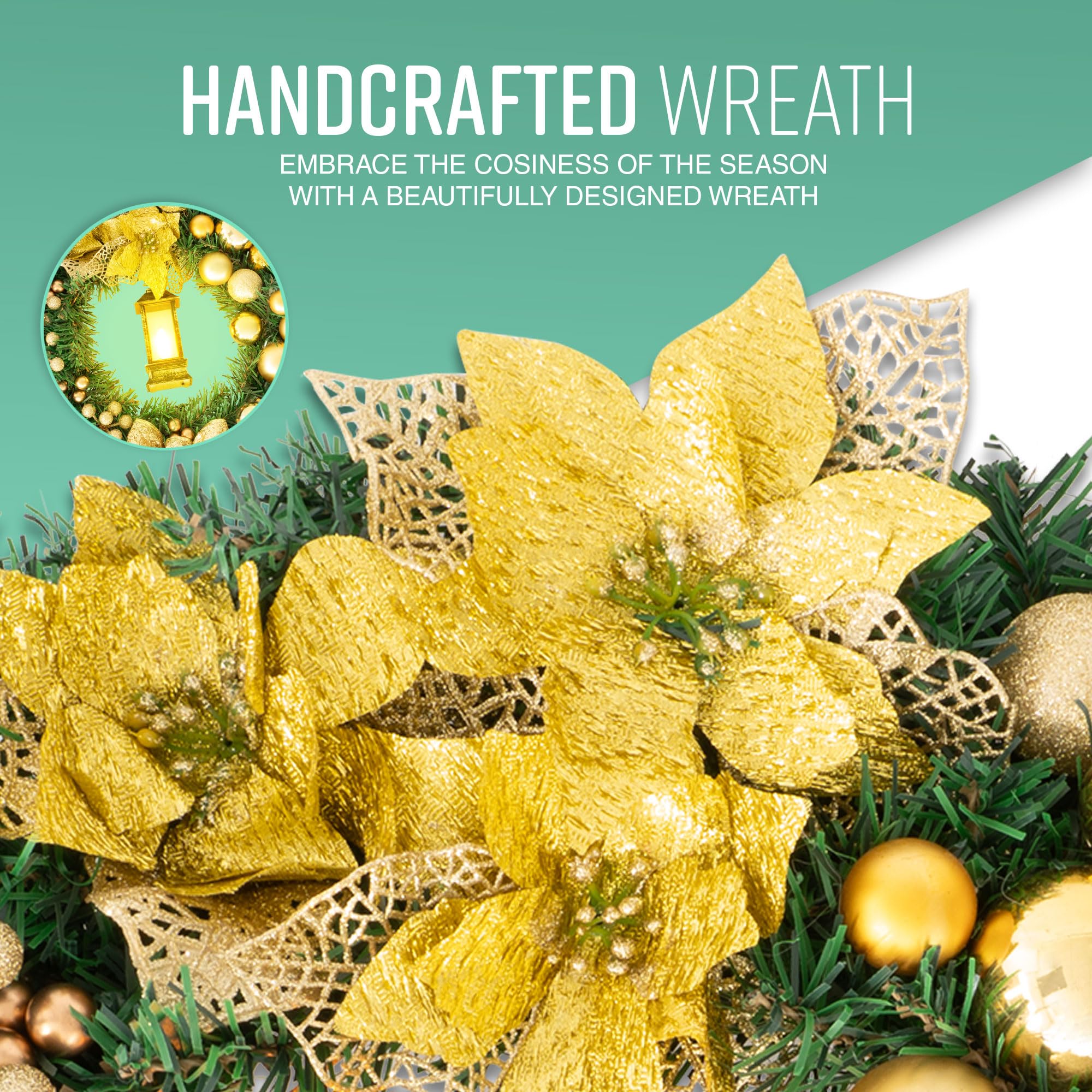 40cm Christmas Wreath with Lantern