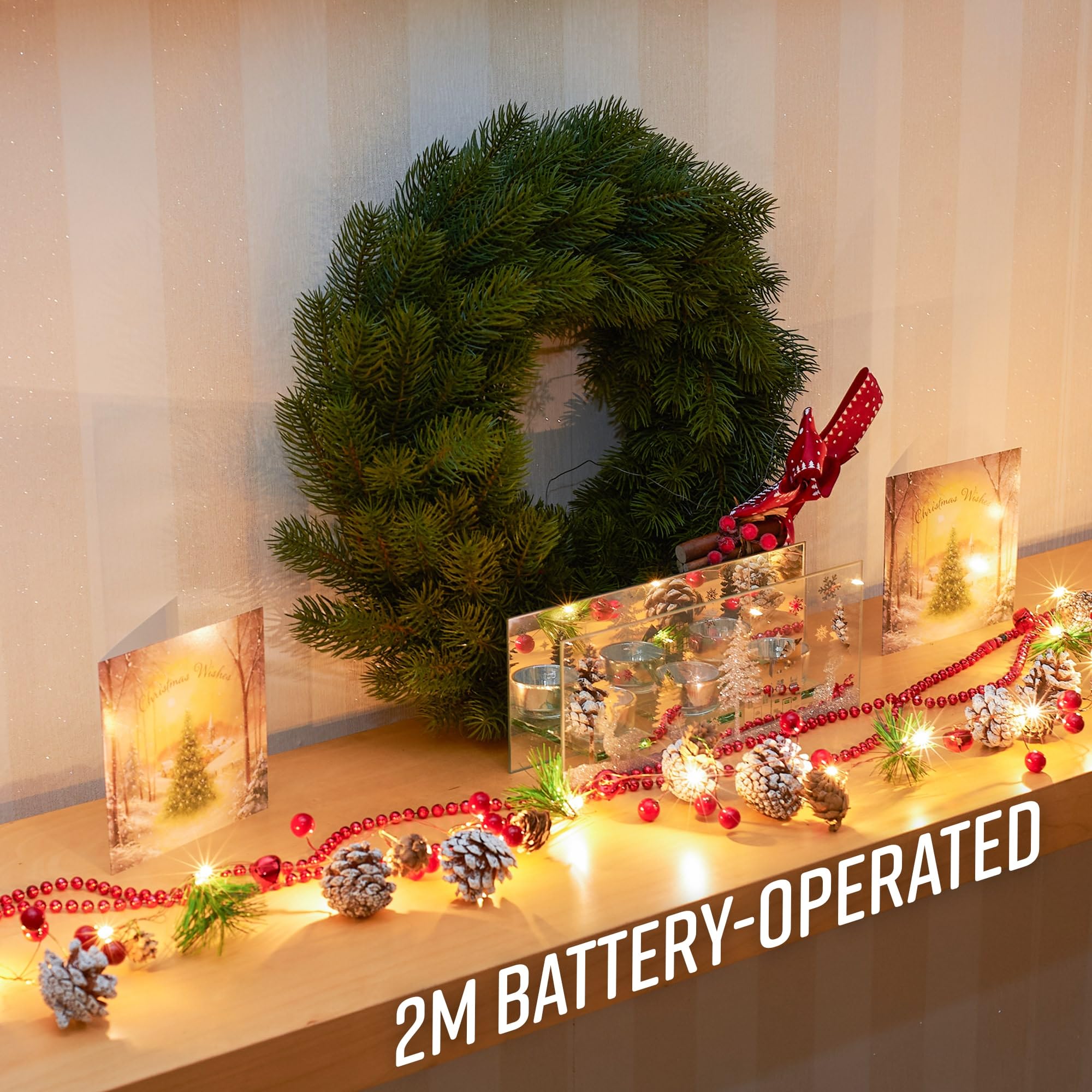 2m Pre-Lit Christmas Garland