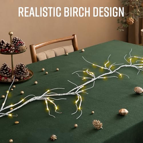 6ft Birch LED Christmas Garland